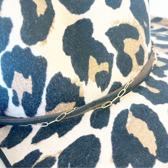 NWT SHYANNE Leopard Print Cowboy Hat with Gold Chain - Picture 4 of 8